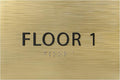 6" X4" Floor 1 Sign - ADA Compliant Tactile Graphics Grade 2 Braille Text | Wall Mount Plastic Directional Assistance, Floor Number Sign for Office, Schools, Hospitals, Apartments