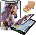 Cute Watercolor Horse Heavy Duty Plastic Storage Clipboard with Low Profile Clip - Pen Holder, Teacher Must Haves, Office Supplies