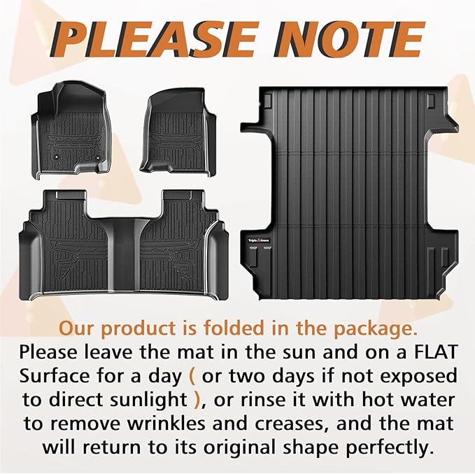 TripleAliners Truck Bed Mat & Floor Mats Front Rear Full Set Compatible with 2019-2025 2026 Chevy Silverado/GMC Sierra 1500 Crew Cab Accessories All Weather TPE Liners (5'8'' Truck Bed Mat+Floor Mats)