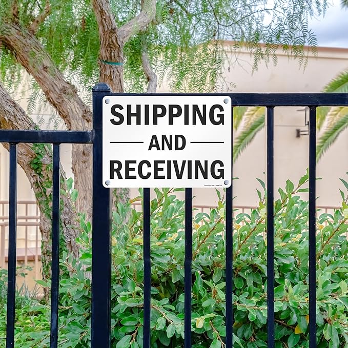 SmartSign-S-5803-AL-14 "Shipping And Receiving" Sign | 10" x 14" Aluminum - Black on White