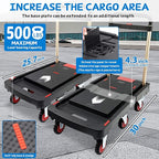 Heavy Duty 500lbs Capacity Hand Truck Collapsible Cart w/Brake Wheel, Retractable Platform & Handle,Sponge Grip,Portable Dolly Cart for Luggage,Camping,Delivery & Storage