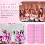 Liliful 100 Pcs Silicone Rubber Wristbands Rubber Wristband Bracelet Bands for Silicone Wristbands for Women Men(Pink)