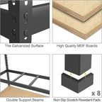 PrimeZone 6 Pack Heavy Duty Storage Shelves - 47" W x 18" D x 71" H 5 Tier Adjustable Garage Storage Shelving, Metal Storage Utility Rack Shelf Unit for Warehouse Pantry Closet Kitchen, Black