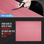 PIC AUTO Heavy Duty Rubber Trunk Cargo Liner Floor Mats, Trimmable to Fit for Car, SUV, Van, and Trucks – All-Weather Protection, Anti-Slip Backing, Easy to Clean, Durable and Long-Lasting(Large,Pink)