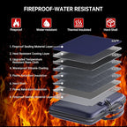 Fireproof File Organizer,Fireproof Document Box with Lock,Large 13 Pocket Expanding File Folder,Hard-Shell Portable Safe Storage for Letter/Legal Document,Laptop,Valuables-Bule