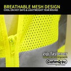 CustomGrips BY SISO SAFETY Vest with High Visibility Reflective Strip Work Vest