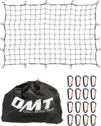 Orion Motor Tech Cargo Net for Pickup Truck Beds, 4x6 Truck Cargo Netting and Roof Rack Cargo Net Compatible with Ford Ram GMC Toyota Chevrolet 8x12 Max Cargo Netting with Handmade Knots 16 Carabiners