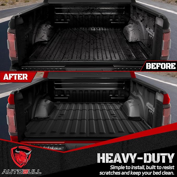 Truck Bed Mat Bed Liner Fit for 1999-2016 Ford Super Duty F250/F350/F450 Accessories 6.8FT, Vehicle Truck Bed Liner Custom Fit All Weather Protection TPE Pickup Car Bed Mat