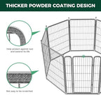 FXW Garden Fence Outdoor for The Yard – 40in(H) x 18.2ft(L) Heavy Duty Metal Animal Barrier for Dog and Rabbit, Decorative Dog Fence, 8 Panels, Silver