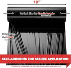 Black Stretch Wrap Industrial Strength Extra Thick 4 Pack 18" 1100 SqFt 80 Gauge (20 Micron) Shrink Wrap Roll for Moving Supplies, Furniture, Pallets, Plastic Wrap for Packing, Stretch Film