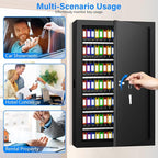 175 Keys Key Lock Box, Anti-Theft Key Cabinet with Key Tags, Key Organizer Wall Mount for Car Garage House Rental Office Business