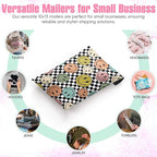 10x13 Poly Mailers – Smiles Checkerboard – Waterproof, Tear-Resistant Shipping Bags with Adhesive Seal – 25 Pack – Package Mint