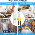 TICONN 2Pk Stretch Wrap Stretch Film Roll, 1000ft Industrial Strength 15 inch Wide Clear Plastic Wrap with Handles for Pallet Wrapping Shipping Moving