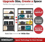 HOMEDANT 5 Tier Storage Shelves Adjustable Laminated Boltless Garage Metal Shelving Unit Heavy Duty Utility Rack Shelf Warehouse Pantry Closet Kitchen (4, (XL Deep) 48.1" W, Black)