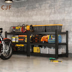 CJF Metal Storage Shelves, 3-Tier Garage Shelving Unit, Heavy Duty Adjustable Metal Shelving for Garage, Basement, Pantry, Warehouse-Black (36 "H x 36" W x 16" D)