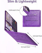 Mymazn Car Registration and Insurance Card Holder, PU Leather Insurance and Registration Holder with Magnetic Closure, Car Document Holder For Driver's License & Essential Documents, Purple