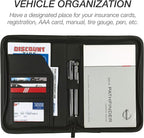 Samsill Car Registration and Insurance Holder, Owner's Maunal Glove Box Organizer, 7.25 x 10 inches, Car Document Holder, Black