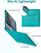 Mymazn Car Registration & Insurance Card Holder, PU Leather Holder with Magnetic Closure, Vehicle Holder for Driver's License & Essential Documents, Turquoise
