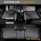 AIPOIL® Floor Mats & Cargo Liner Set for 2019-2025 Audi Q3 All Weather Protection TPE Anti-Slip Automotive Full Set Custom Car Mats Accessories - Black