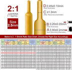 Chanzon 2:1 Ratio 3/32" (2.5mm) Heat Shrink Tubing 8Ft Roll (2.5M Total Length) Yellow Polyolefin Sleeving Wrap Shrinking 2 to 1 1pcs