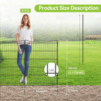 INJOPEXI Decorative Garden Fence 6 Panels 13ft(L)×36in(H) Garden Fences with 6 Panels Rustproof Metal Wire No Dig Temporary Animal Barrier Fencing Outdoor Dog Fence for Yard Patio - Without Gate