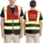 BeautyWill Custom Logo Safety Vest Class 2 High Visibility Reflective Vest for Men - Personalized Logo Team Vest