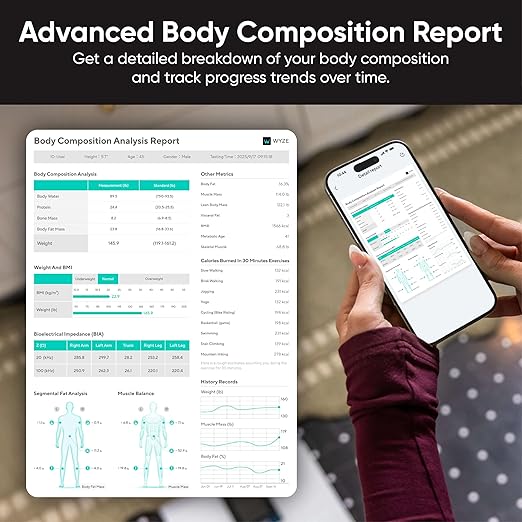 Wyze Scale Ultra BodyScan Smart Scale with Handle – Wi-Fi & Bluetooth Body Composition Scale for Weight, BMI, Body Fat, Muscle Mass, and Segmental Measurement, White