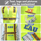 BeautyWill 10/20 Pack Custom Logo Safety Vest,Bulk High Visibility Class 2 Reflective Work Vests