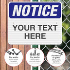 Custom Notice Sign, OSHA Sign, 24x30 Inches, 3M EGP Reflective .080 Aluminum, Fade Resistant, Indoor/Outdoor Use, Made in USA