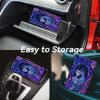 Car Registration and Insurance Holder, Leather Car Glove Box Organizer, Cool Car Accessories for ID, Driver's License Cards & Essential Document,business cards,Men&WomenBlacklight Skeleton Flower