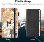 Car Registration and Insurance Holder, Leather Car Glove Box Organizer, Cool Car Accessories for ID, Driver's License Cards & Essential Document,business cards,Men&Women,Cute Funny Cats