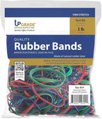 Upgrade Rubber Bands, Assorted Sizes & Colors, 1 lb Bag, USA