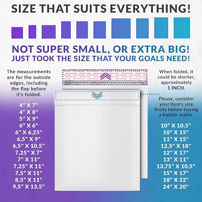ABC PACK & SUPPLY Poly Bubble Mailers, 8.5 x 11 Inch. Pack of 100 White Padded Envelopes Self Seal. Tear-Proof Gift Bubble Envelopes. Waterproof Packaging for Small Business. Cushioning Book Mailers