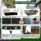 Heavy Duty Patio Furniture Covers Waterproof, 600D Outdoor Furniture Cover Waterproof for Sectional Sofa Couch, Outdoor Dining Table and Chair Set Covers 110''L x 84''W x 28''H, Black