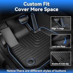 Hutisya-Floor Mats & Cargo Liner Set Fit for Hyundai Tucson 2016-2021 (No Hybrid Models) All Weather Protection Anti-Slip & Durable TPE Full Set Liners Automotive Accessories-Black