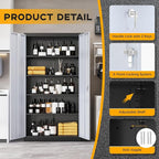 Greenvelly Metal Garage Storage Cabinet with 2 Doors and 4 Adjustable Shelves, 72”H Steel Lockable Storage Cabinet,Tall Metal Cabinet Locking File Cabinet for Office,Home, Garage, Gym, School