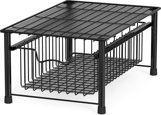 Simple Houseware Stackable Basket Drawer, Black