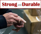 Master Green, 5" x 1000ft 80 Gauge (Pack of 12 Rolls) Clear Plastic Mini Hand Stretch Shrink Wrap Film with One Handle for Industrial, Shipping, Pallet, Storage, Retail, Packing Moving Packaging
