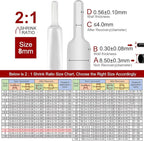 Chanzon 2:1 Ratio 5/16" (8mm) Heat Shrink Tubing 8Ft Roll (2.5M Total Length) Clear/Transparent Polyolefin Sleeving Wrap Shrinking 2 to 1 1pcs
