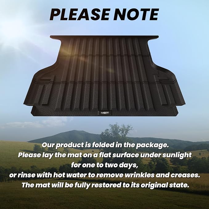LASFIT 5.0ft Bed Mat for Ford Ranger 2023 2022 2021 2020 2019 Truck Bed TPE All Weather Protector Easy Clean Durable Bed Liner - Not Fit for Drop in Bedlienr