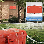 Flemoon Medium Outdoor Electrical Box (11.5x5.2x4 inch), IP54 Waterproof Extension Cord Cover w/6 Cable Entry Ports, Weatherproof Connection Box for Power Strip, Timer, Plug, Holiday Lights, Red