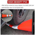 OrangeStar 28 Inch Orange Traffic Cones 8-Pack, Heavy Duty PVC Safety Cones with 2 Reflective Collars, Weighted Base for Highway, Roadwork, Construction, Warehouse Safety, Parking Lots