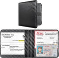 CoBak Car Registration and Insurance Holder - Small and Lightweight Vehicle Glove Box Car Organizer, Auto Truck Comparment Accessories Case for Essential Document, Driver Licens (Carbon Fiber Black)