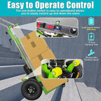 880lb Electric Stair Climbing Hand Trucks Dolly Cart for Moving, Heavy Duty Stair Climber Cart 1200W Powered Stair Climbing Hand Truck, Green