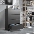 File Cabinets 4 Drawer,Metal Office Storage Filing Cabinet with Lock,Black Lateral Filing Cabinet for Home Office,Horizontal Locking File Cabinet for Legal/Letter/A4 Files,Assembly Required