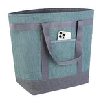 Insulated Cooler Bag, 1PK Insulate Tote Bag for Grocery Shopping, Non-Waterproof Cooler Bags Insulated for Travel/Picnic, Pizza/Food Delivery Bag to Keep Food Cold/Hot (Cationic Cloth, Green)