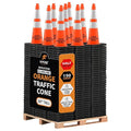Xpose Safety 28 Inch Orange Slim Line Traffic Cones with 6" & 4" Collar - Bulk Half Pallet 150 Pack - Multipurpose PVC Plastic Safety Cone for Parking, Caution, Kids & Construction - DOT Approved