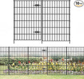 Metal Garden Fence with Gate 40in (H) x 23.3ft (L), 1 Gate + 9 Panels Dog Fence Border Fence Animal Barrier, No Dig Garden Fencing for Yard Flower Bed Lawn Patio Outdoor, PIN402810G Black