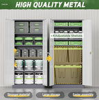 Greenvelly Metal Storage Cabinet,72” Metal Cabinet Storage with Doors and 4 Adjustable Shelves,Tall Storage Cabinet for Home,School,Gym(Grey White)