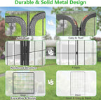 No Dig Decorative Garden Fence with Gate Rustproof Metal Fence Panels, 32in(H) x 53Ft(L) Garden Fencing for Yard 20 Panels Animal Barrier Fence for Dogs, Rabbit, Patio